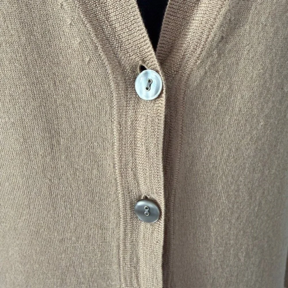 ANN TAYLOR Merino Wool Camel Cardigan Sweater XXL